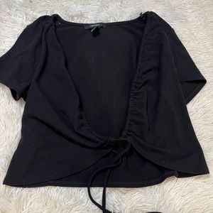 Tie in the front Black top